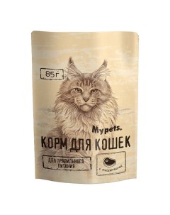 Влажный корм для кошек телятина 28шт по 85г Mypets