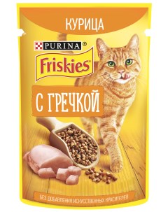 Влажный корм для кошек с курицей и гречкой в подливе 75 г Friskies