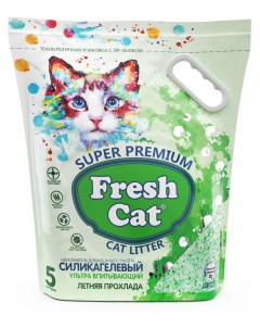 Впитывающий наполнитель силикагелевый летняя прохлада 5 л Fresh cat