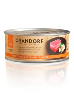 Консервы для кошек Natural Healthy тунец курица 6шт по 70г Grandorf