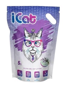 Впитывающий наполнитель силикагелевый лаванда 2 1 кг 5 л Icat