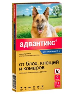 Капли для собак от блох клещей и комаров Bayer Адвантикс массой более 25 кг 4 мл Elanco