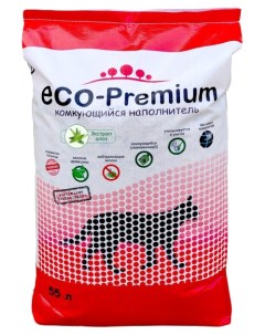 Комкующийся наполнитель Eco Premium Алоэ древесный 55 л 20 2 кг Eco-premium