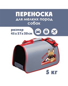 Сумка переноска раскладная каркасная Погнали 45x27x20 см Пушистое счастье