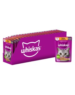 Влажный корм для кошек паштет с курицей и индейкой 24 шт по 75 г Whiskas