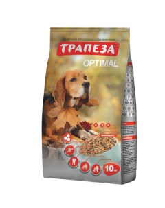 Сухой корм для собак Optimal все породы мясное ассорти 10 кг Трапеза