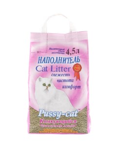 Комкующийся наполнитель бентонитовый 6 шт по 4 5 л Pussy-cat