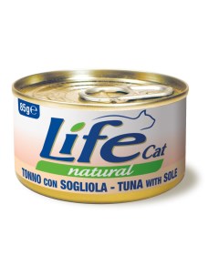 Консервы для кошек Natural тунец с камбалой в бульоне 85г Lifecat