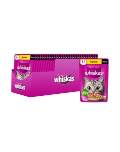 Влажный корм для кошек курица 28шт по 75г Whiskas