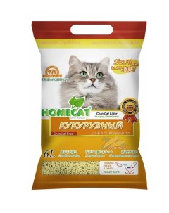 Комкующийся наполнитель Ecoline кукурузный 6 л Homecat