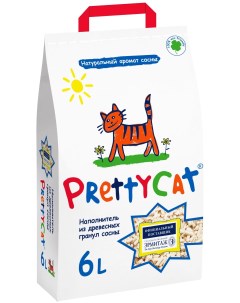 Впитывающий наполнитель Wood Granules древесный 6 л Prettycat