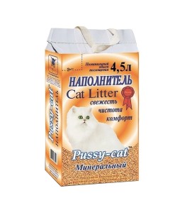 Впитывающий наполнитель минеральный 3 шт по 4 5 л Pussy-cat