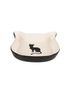 Миска керамическая для кошки NALA черный белый 220 мл 12 5 см Flamingo