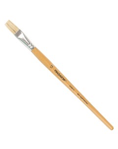 Кисть ЩЕТИНА плоская 12 деревянная лакированная ручка пакет с подвесом Пифагор