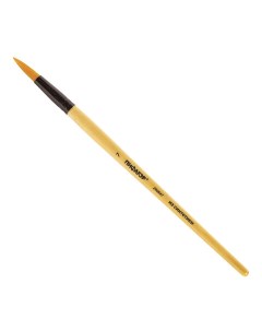Кисть СИНТЕТИКА круглая 7 деревянная лакированная ручка с колпачко Пифагор