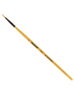 Кисть СИНТЕТИКА круглая 1 деревянная лакированная ручка с колпачком 20084 Пифагор