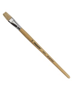 Кисть ЩЕТИНА плоская 14 деревянная лакированная ручка пакет с подвесом Пифагор