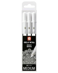 Набор ручек гелевых Gelly Roll POXPGBWH3 белые 0 8 мм 3 шт Sakura