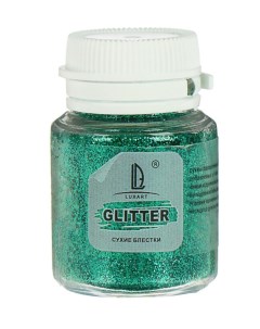 Блестки декоративные LuxGlitter 20 мл зеленый GL3V20 Luxart