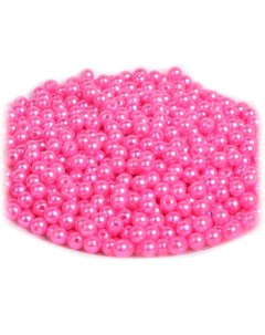 Бусины Hobby круглые перламутр 4 мм ярко розовый 500 г Magic 4 toys