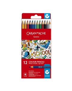 Набор карандашей цветных Carandache School line Aquarellе 12 цветов картонная коробка Caran d`ache