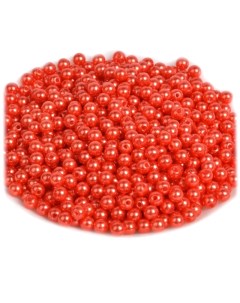 Бусины Hobby круглые перламутр 6 мм 058 красный 500 г Magic 4 toys