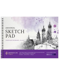 Альбом для рисования PS32c 36877 32 л А4 на гребне Watercolor sketch Greenwich line