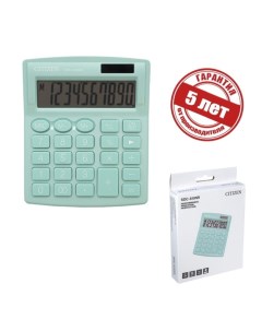 Калькулятор настольный 10 разрядный 127 х 105 х 21 мм 2 е питание бирюзовый Citizen