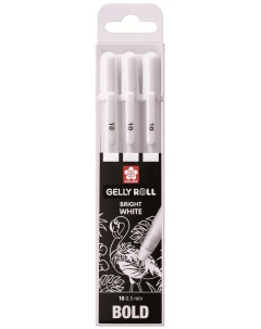 Набор ручек гелевых Gelly Roll POXPGBWH3B белые 1 мм 3 шт Sakura