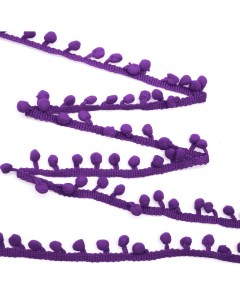 Тесьма с помпонами 6мм 27 40 м 21244 фиолетовый Айрис