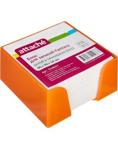 Блок кубик для записей в боксе Fantasy 9х9х5 см цвет бокса оранжевый Attache