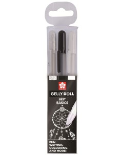 Набор ручек гелевых Gelly Roll Mix POXPGBMIX3B белые прозрачные черные 3 шт Sakura