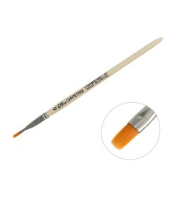 Кисть Синтетика Плоская 6 ширина обоймы 6 мм длина волоса 10 мм деревянная ручка Ca Calligrata