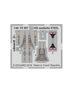 FE907 1 48 Фототравление для модели Суххой 35S seatbelts STEEL Эдуард