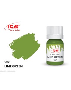 C1064 Краска для творчества 12 мл цвет ЛаймовыйLime Green Icm-color
