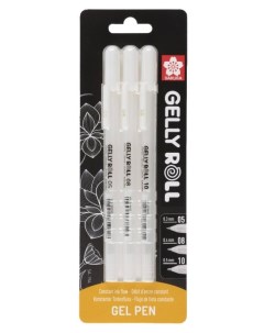 Набор ручек гелевых Gelly Roll BLXPGB3A белые 0 8 мм 3 шт Sakura