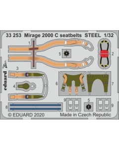 Фототравление 33253 Mirage 2000 C ремни безопасности 1 32 Эдуард