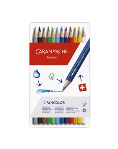 Набор карандашей цветных Carandache Fancolor Aquarellе 2 8 мм 12 цветов 12 цветов Caran d`ache