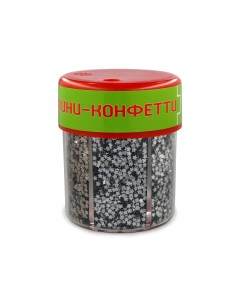 Мини конфетти для декора ЗВЕЗДОЧКИ с дозатором 80Г 6 ЦВЕТОВ Серебро 3 Hobby time