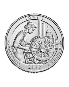 Памятная монета 25 центов Национальные парки Лоуэлл США 2019 г в UNC Nobrand