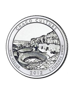 Памятная монета 25 центов квотер Национальные парки Чако США 2012 г в без обр Nobrand