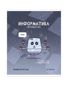 Тетрадь предметная 48л Не по правилам Информатика глянцевая ламинация 10шт Artspace