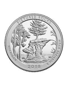 Пам монета 25 центов квотер Национальные парки озёрные побережья островов Апостол США 2 Nobrand