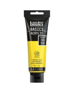 Краска художественная Basics 118 мл туба 045 желтый прозрачный Liquitex