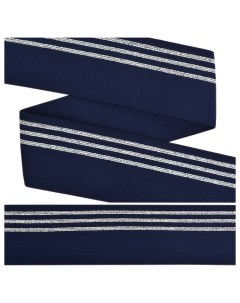Резинка декоративная мягкая цвет синий серебро 60 мм x 25 м Tby