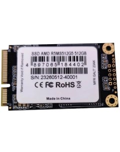 Накопитель SSD mSATA R5MS512G5 Radeon R5 512GB SATA 6Gb s 3D TLC 553 480MB s IOPS 81K 57K Amd