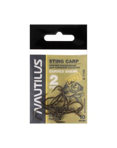 Крючок Nautilus Sting Carp Curved Shank S 1148PTFE 2 10 шт Nobrand