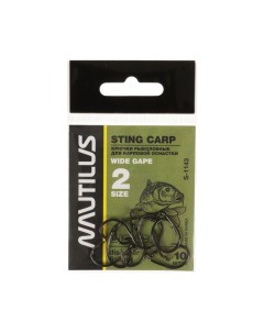 Крючок Nautilus Sting Carp Wide gape S 1143 цвет BN 2 10 шт Nobrand