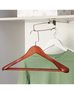 Вешалка плечики для верхней одежды с перекладиной 44 5x24 5x8 см цвет дерево коричневое Nobrand