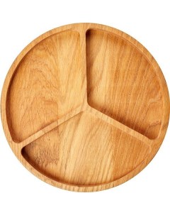 Менажница круглая 3 секции дуб D 300 H 25 мм 3023851 Ppwood